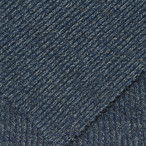 Blue Marl Rib Knit, Cotton-Poly, 190 gsm