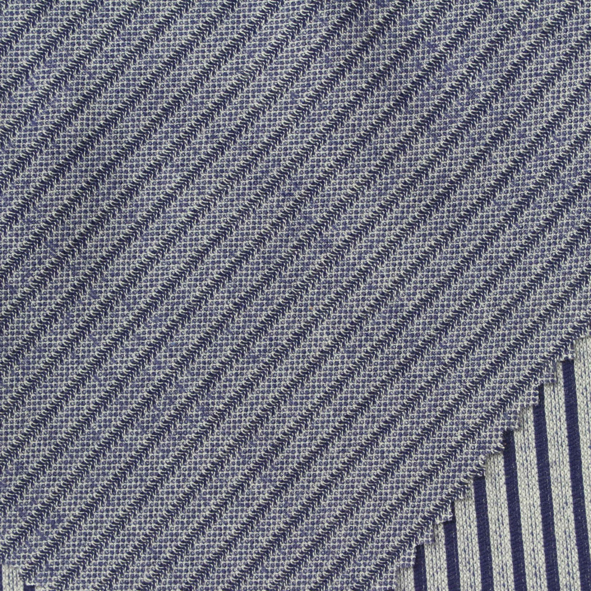 Blue Stripe Jersey Knit, Viscose-Poly
