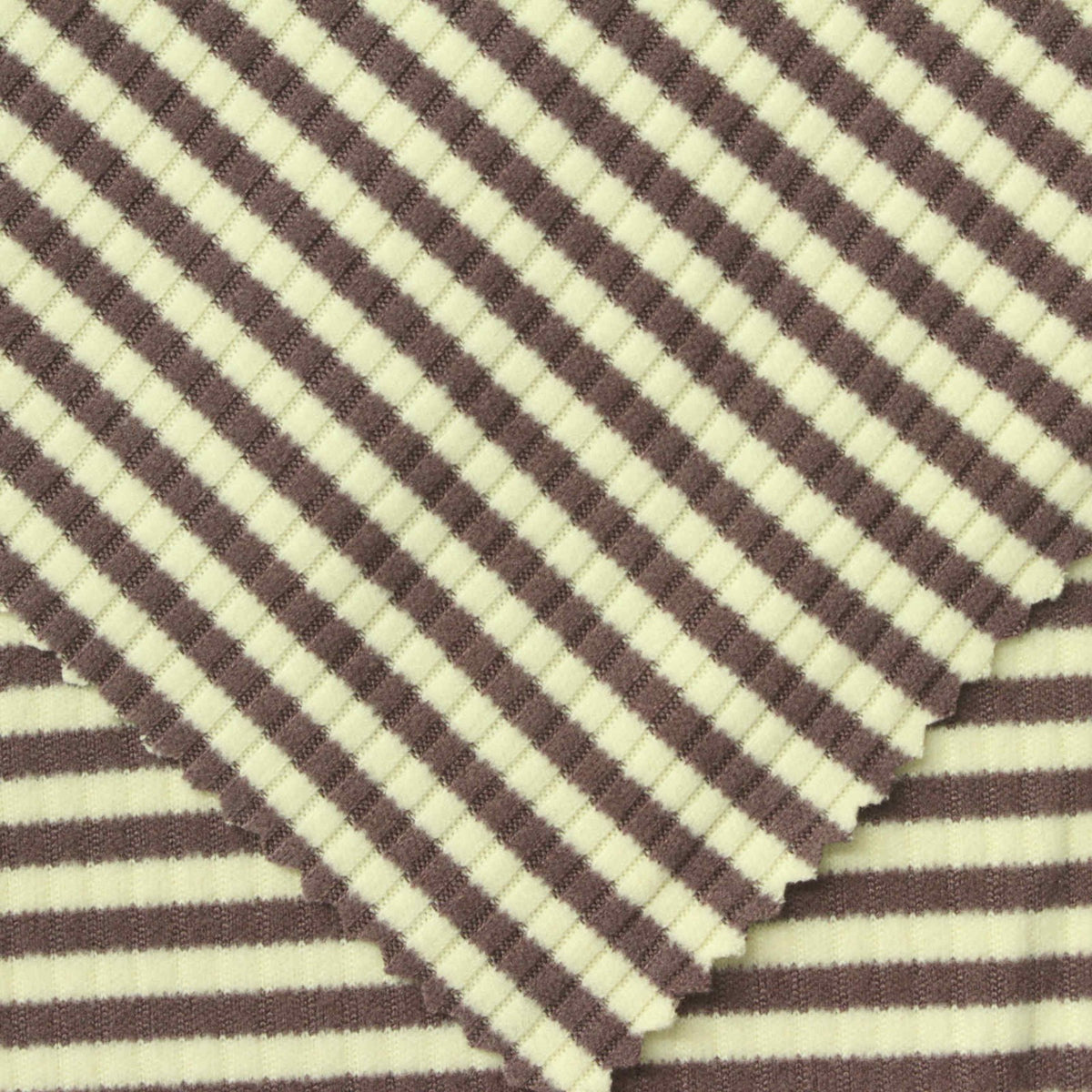 Brown Horizontal-Stripe Velvet, Polyester, 220 gsm