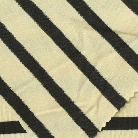 Black Diagonal-Stripe Knit, Viscose, 180 gsm