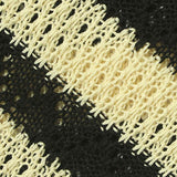 Black Stripes Pointelle Knit, Poly-Viscose — texture