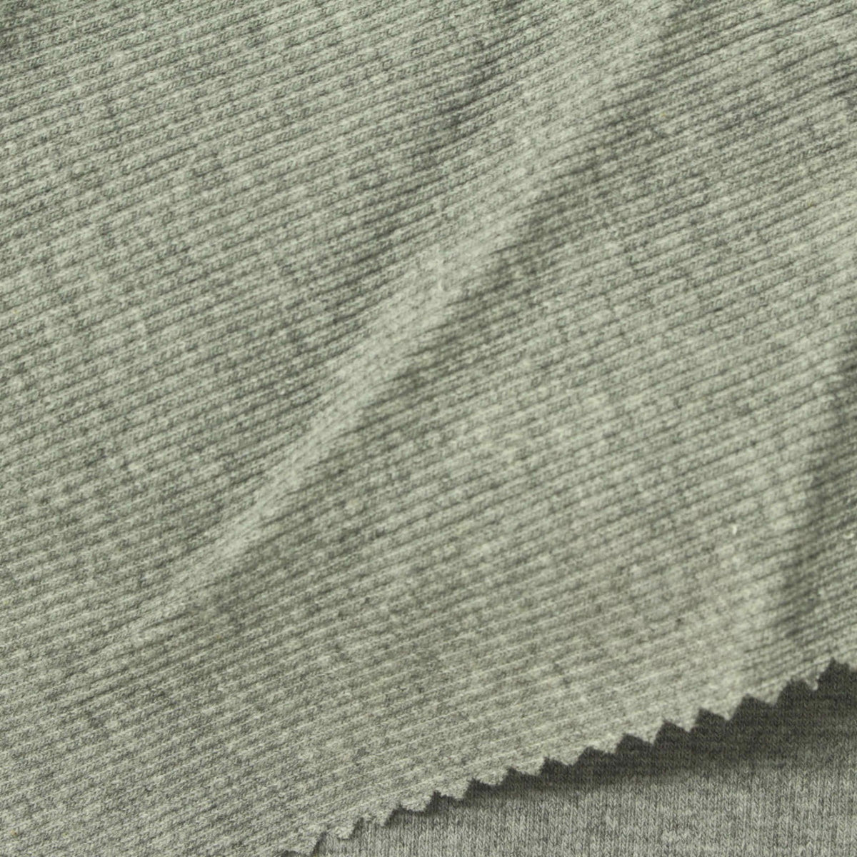 Cotton Polyester Stretch Rib Knit Fabric, 430 gsm, 160 cm — Grey