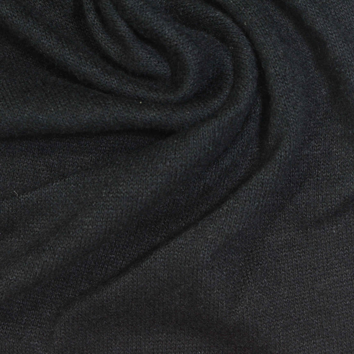 Viscose Polyester Stretch Chunky Knit Fabric, 195 gsm, 155 cm — Black