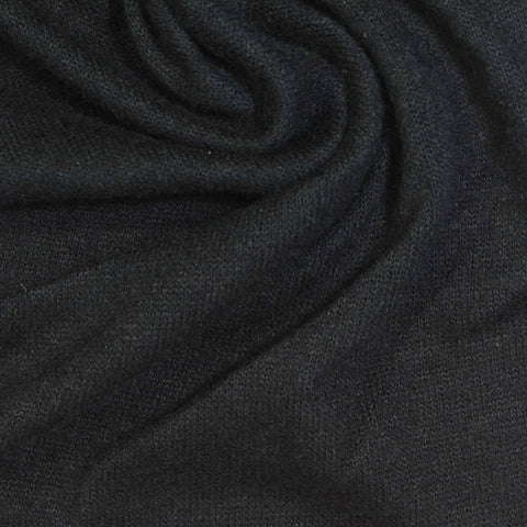 Viscose Polyester Stretch Chunky Knit Fabric, 195 gsm, 155 cm — Black