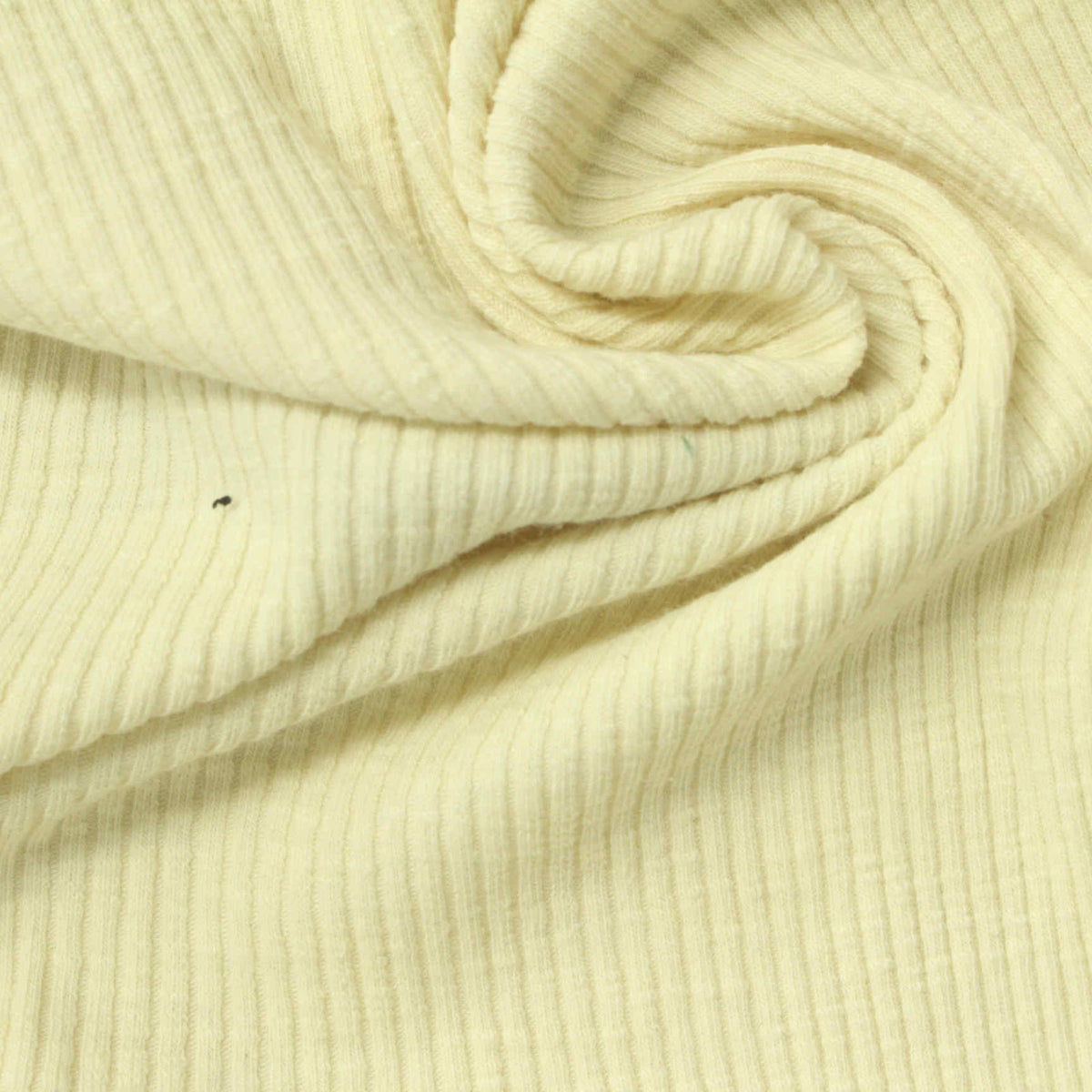 Slub Polyester Cotton Stretch Rib Knit Fabric, 250 gsm, 120 cm — Yellow