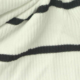 Black Horizontal-Stripe Rib Knit, Polyester — texture