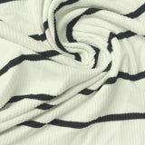 Black Horizontal-Stripe Rib Knit, Polyester