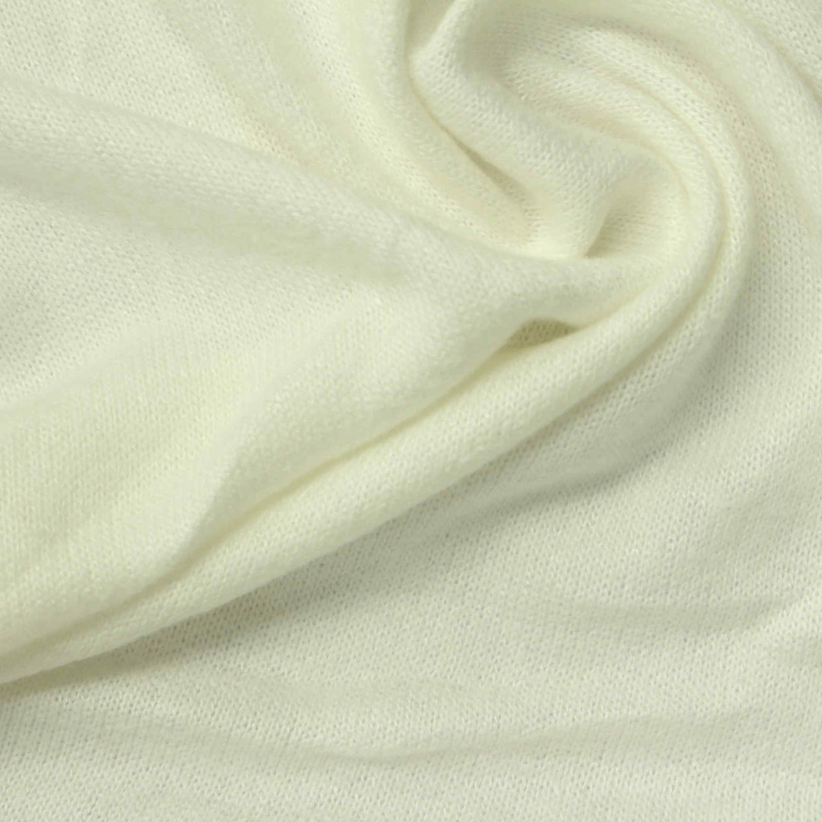 Viscose Polyester Stretch Chunky Knit Fabric, 195 gsm, 155 cm — White