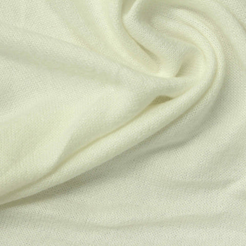 Viscose Polyester Stretch Chunky Knit Fabric, 195 gsm, 155 cm — White