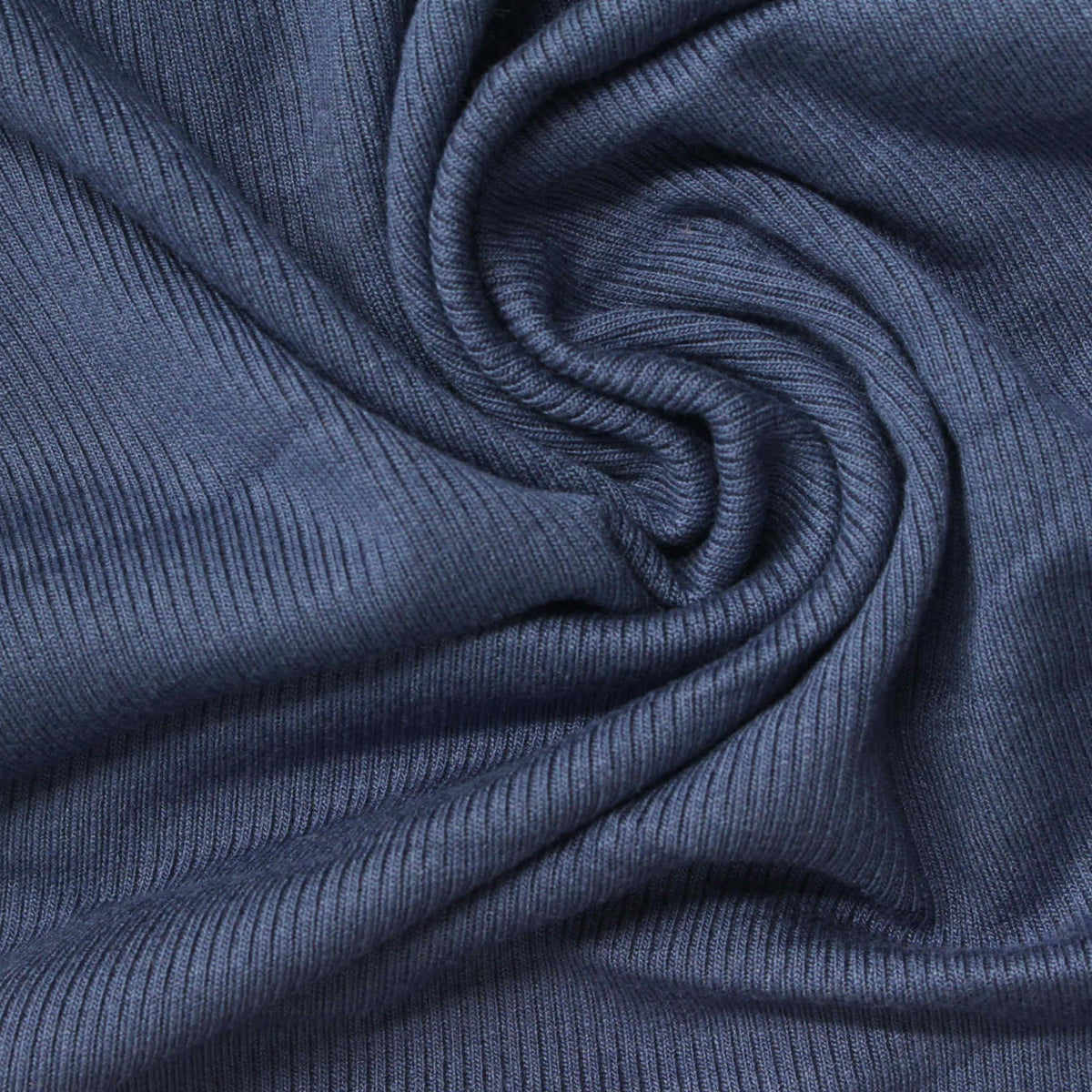Viscose Stretch Rib Knit Fabric, 300 gsm, 120 cm — Navy