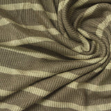 Striped Viscose Stretch Rib Knit Fabric, 270 gsm, 120 cm — Khaki