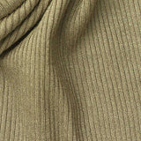 Viscose Stretch Rib Knit Fabric, 240 gsm, 120 cm — Khaki — texture