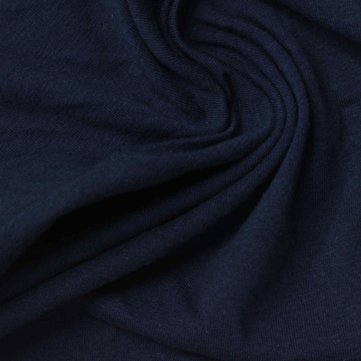Cotton Stretch Jersey Knit Fabric, 190 gsm, 180 cm — Navy