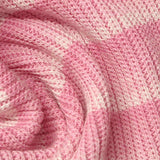 Pink Horizontal-Stripe Chunky Knit, Poly-Viscose — texture