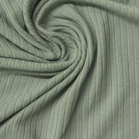 Viscose Stretch Rib Knit Fabric, 240 gsm, 140 cm — Green