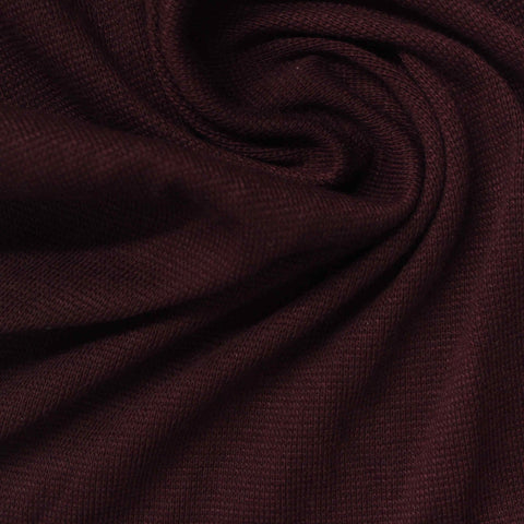 Dark Red Marl Rib Knit, Poly-Cotton, 280 gsm
