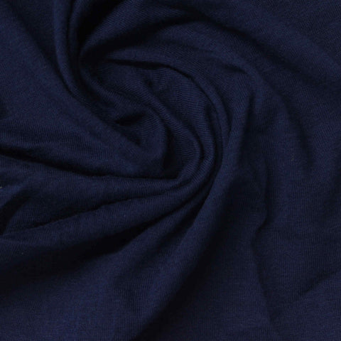 Cotton Polyester Jersey Knit Fabric, 150 gsm, 175 cm — Navy