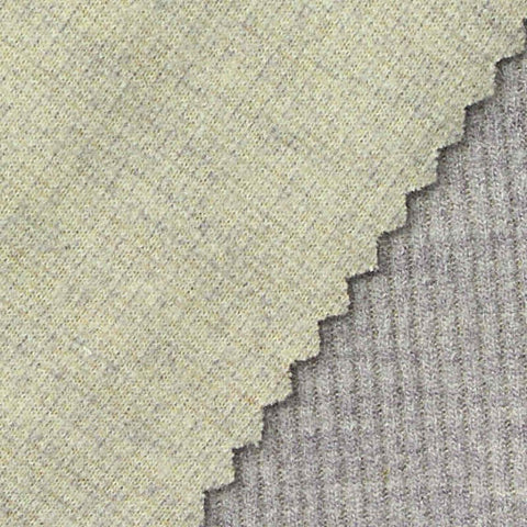 Light Green Marl Rib Knit, Poly-Viscose, 300 gsm