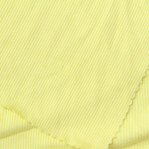 Viscose Stretch Rib Knit Fabric, 230 gsm, 120 cm — Yellow