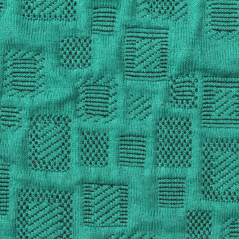 Teal Geometric Jacquard, Poly-Viscose