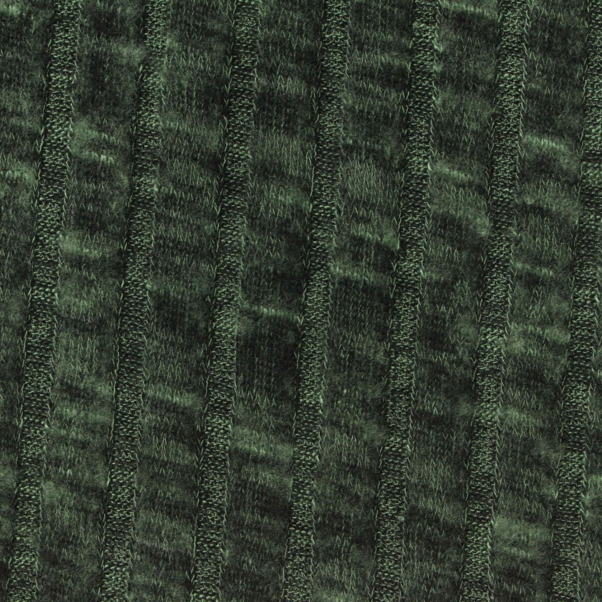 Dark Green Marl Rib Knit, Viscose-Poly