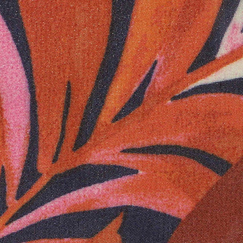 Orange Bold-Floral Chiffon, Polyester