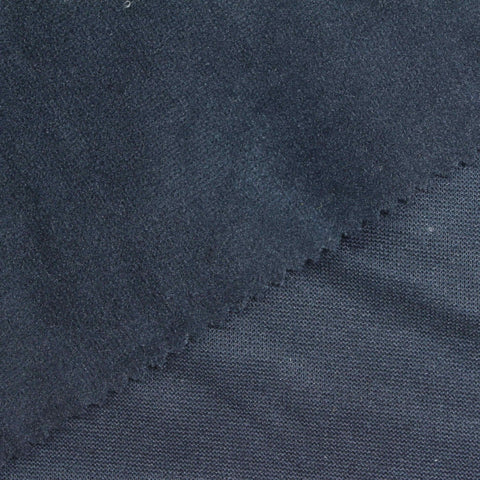 Brushed 100% Polyester French Terry Fabric, 165 gsm, 185 cm — Navy