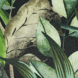 Green Tropical-Leaf Ponte Knit, Poly-Viscose — texture