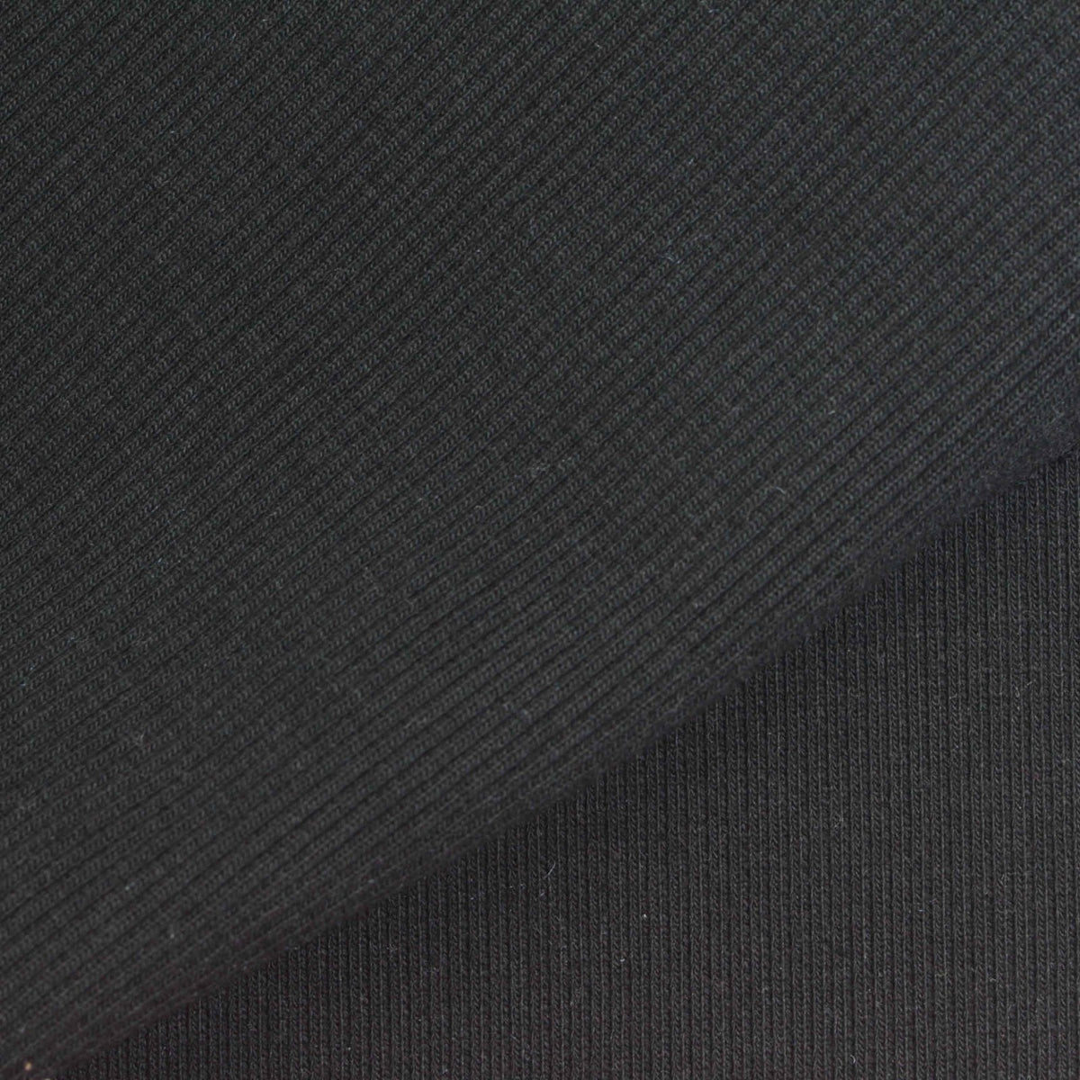 Polyester Stretch Rib Knit Fabric, 465 gsm, 120 cm — Black
