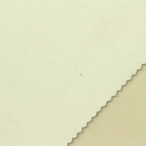 Yarn-Dyed Polyester Viscose Scuba Knit Fabric, 370 gsm, 160 cm — Beige