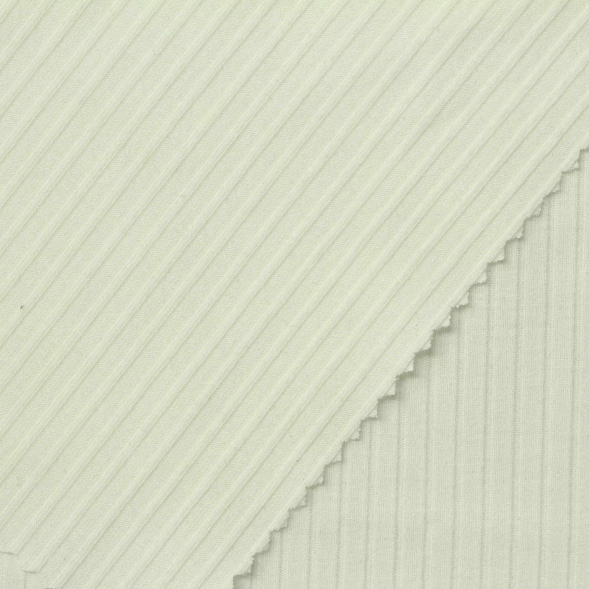 Polyester Viscose Stretch Rib Knit Fabric, 250 gsm, 130 cm — White