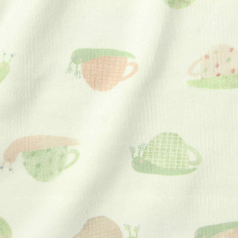 Pastel Green Shells Milk Silk Knit, Polyester, 165 gsm