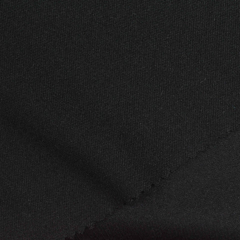 Polyester Stretch Interlock Knit Fabric, 195 gsm, 160 cm — Black