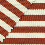 Rust Stripes Rib Knit, Poly-Viscose — texture