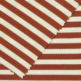Rust Stripes Rib Knit, Poly-Viscose