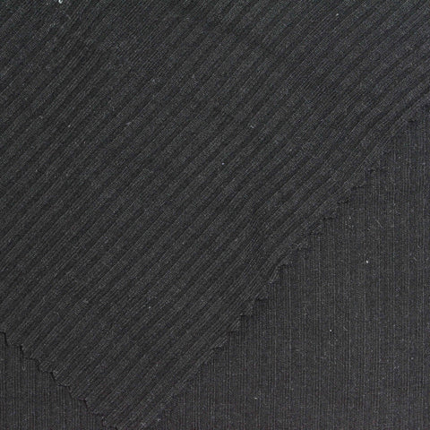 Polyester Viscose Stretch Rib Knit Fabric, 275 gsm — Grey