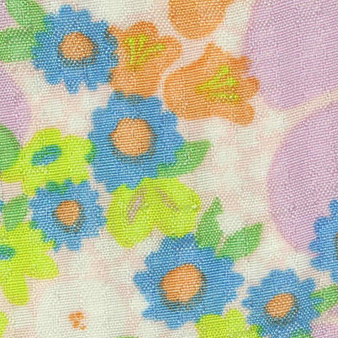 Blue Flowers Seersucker, Polyester