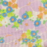 Blue Flowers Seersucker, Polyester