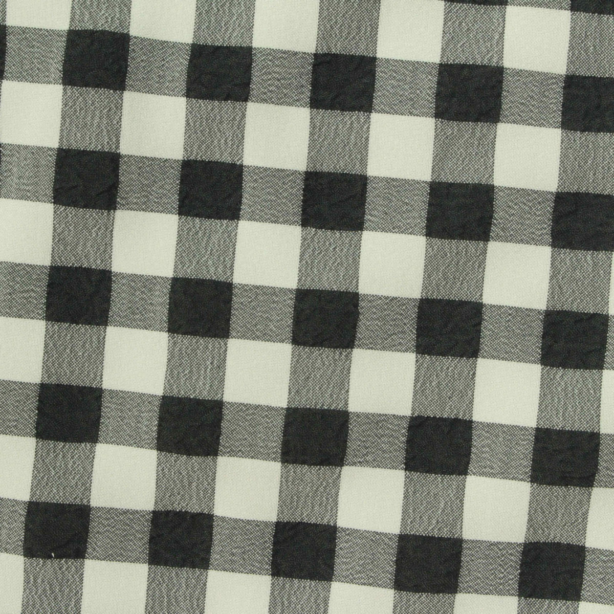 Black Check Seersucker, Polyester