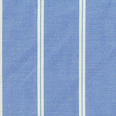 Blue Vertical-Stripe Woven, Poly-Cotton
