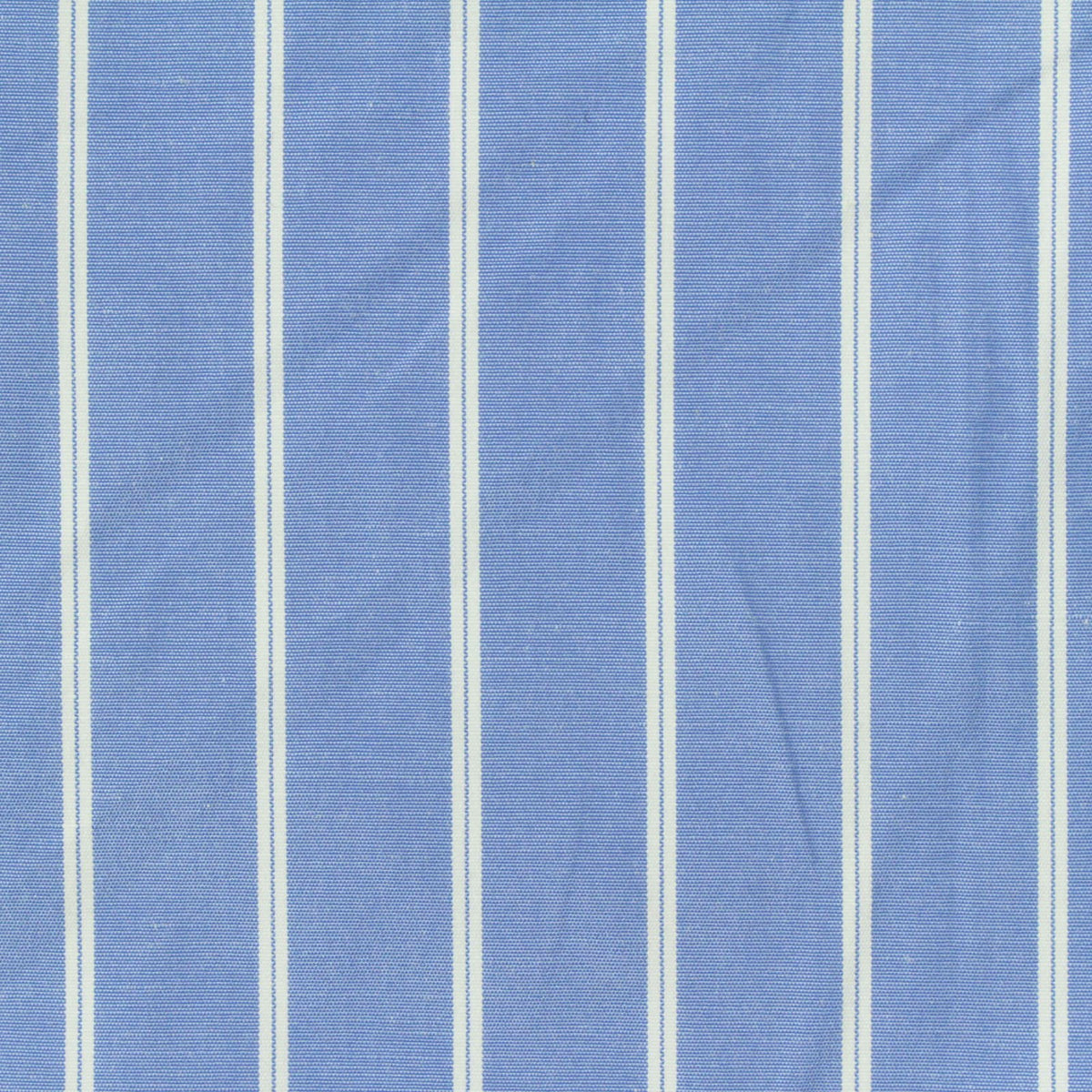 Blue Vertical-Stripe Woven, Poly-Cotton