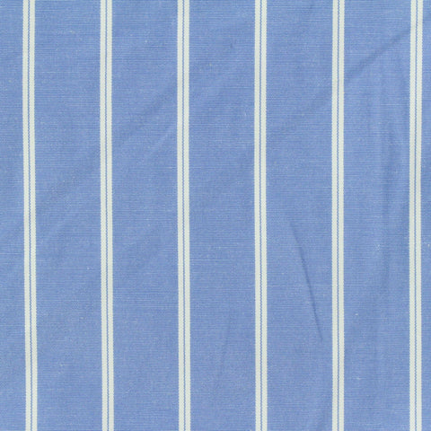 Blue Vertical-Stripe Woven, Poly-Cotton