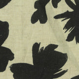 Black Abstract-Floral Woven, Viscose-Linen