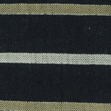 Black Horizontal-Stripe Woven, Viscose-Linen