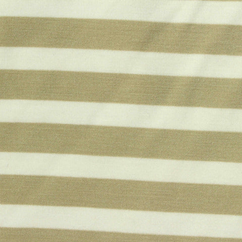 Beige Stripes Jersey Knit, Poly-Viscose, 180 gsm