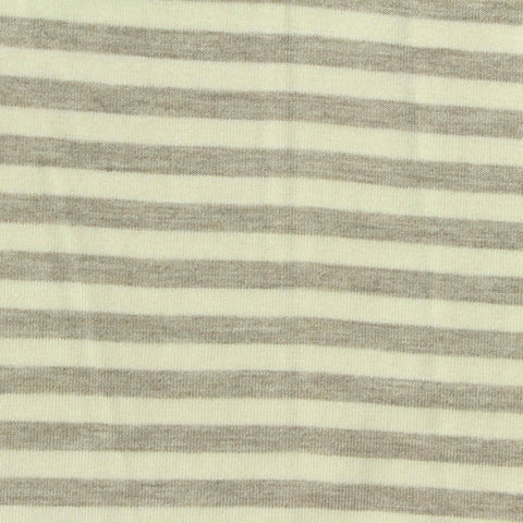 Beige Stripe Jersey Knit, Viscose