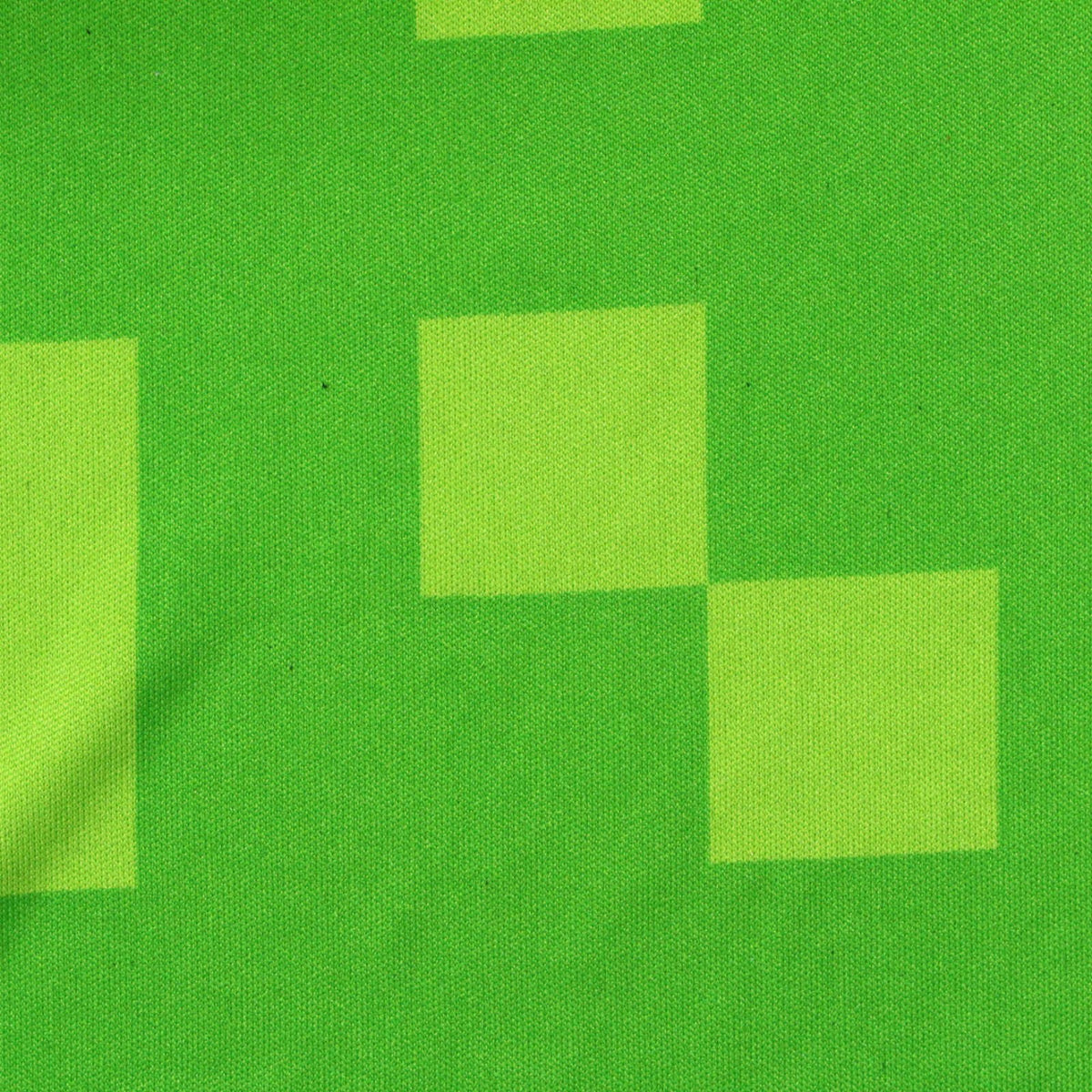 Light Green Squares Interlock Knit, Polyester