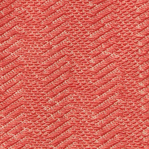 Coral Chevron French Terry, Poly-Cotton