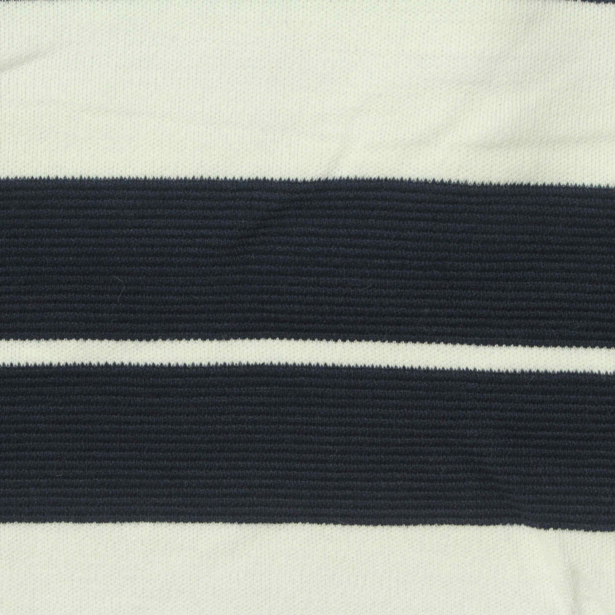 Navy Horizontal-Stripe Knit, Cotton, 290 gsm