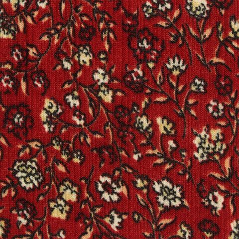Black Floral Rib Knit, Polyester, 205 gsm